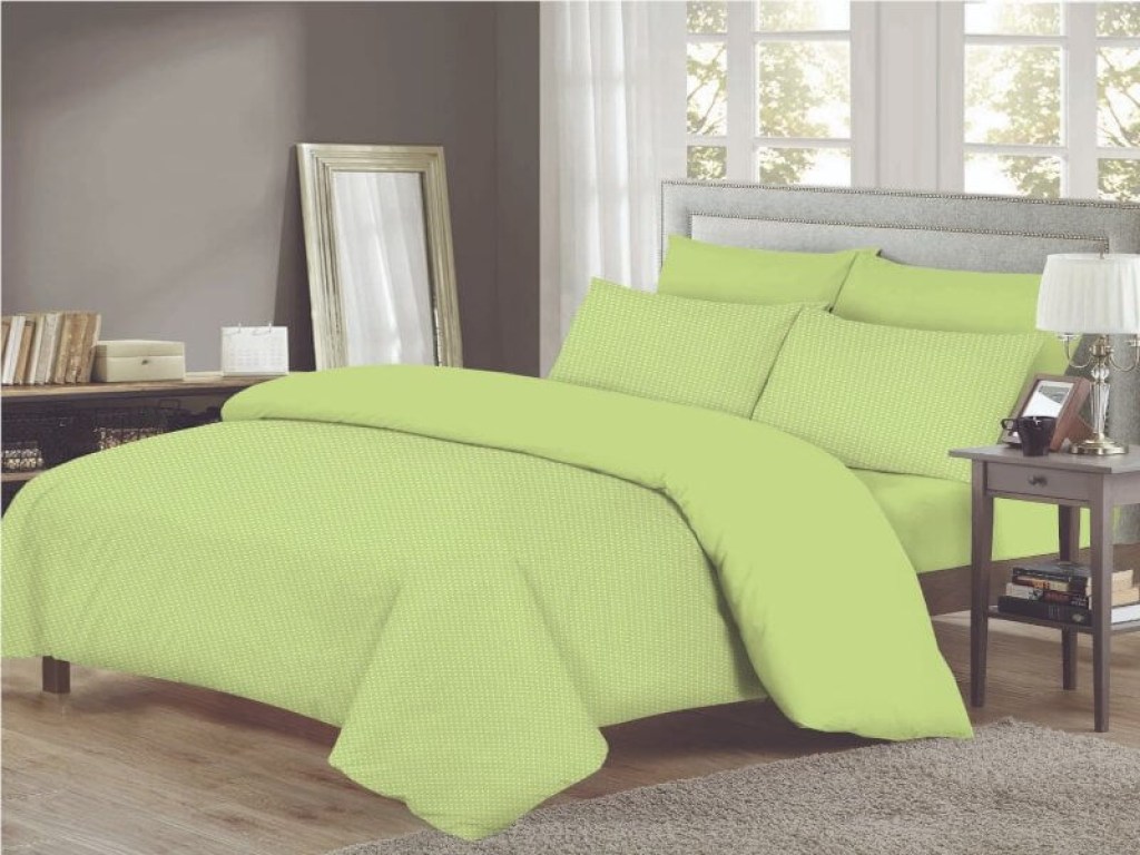 Σετ Σεντόνια Με Λάστιχο Βαμβακερά Πράσινο Πουά Γαρύφαλλο | Γαρύφαλλο - Λευκά Είδη